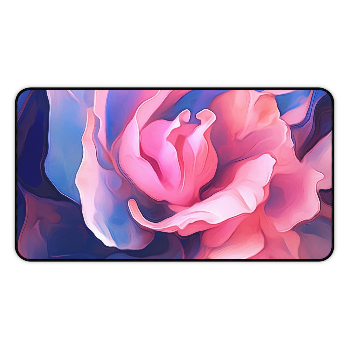 Desk Mat Pink & Blue Tulip Rose 1