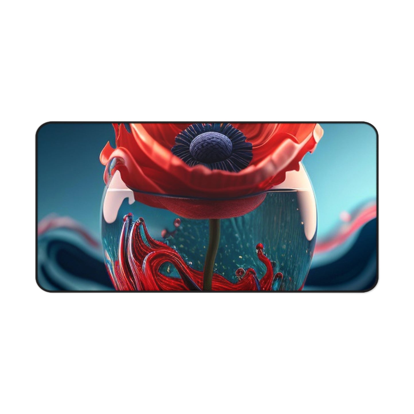 Desk Mat Red Anemone in a Vase 2