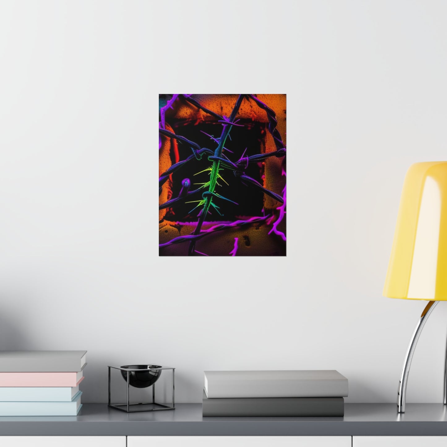 Premium Matte Vertical Posters Macro Neon Barbs 1