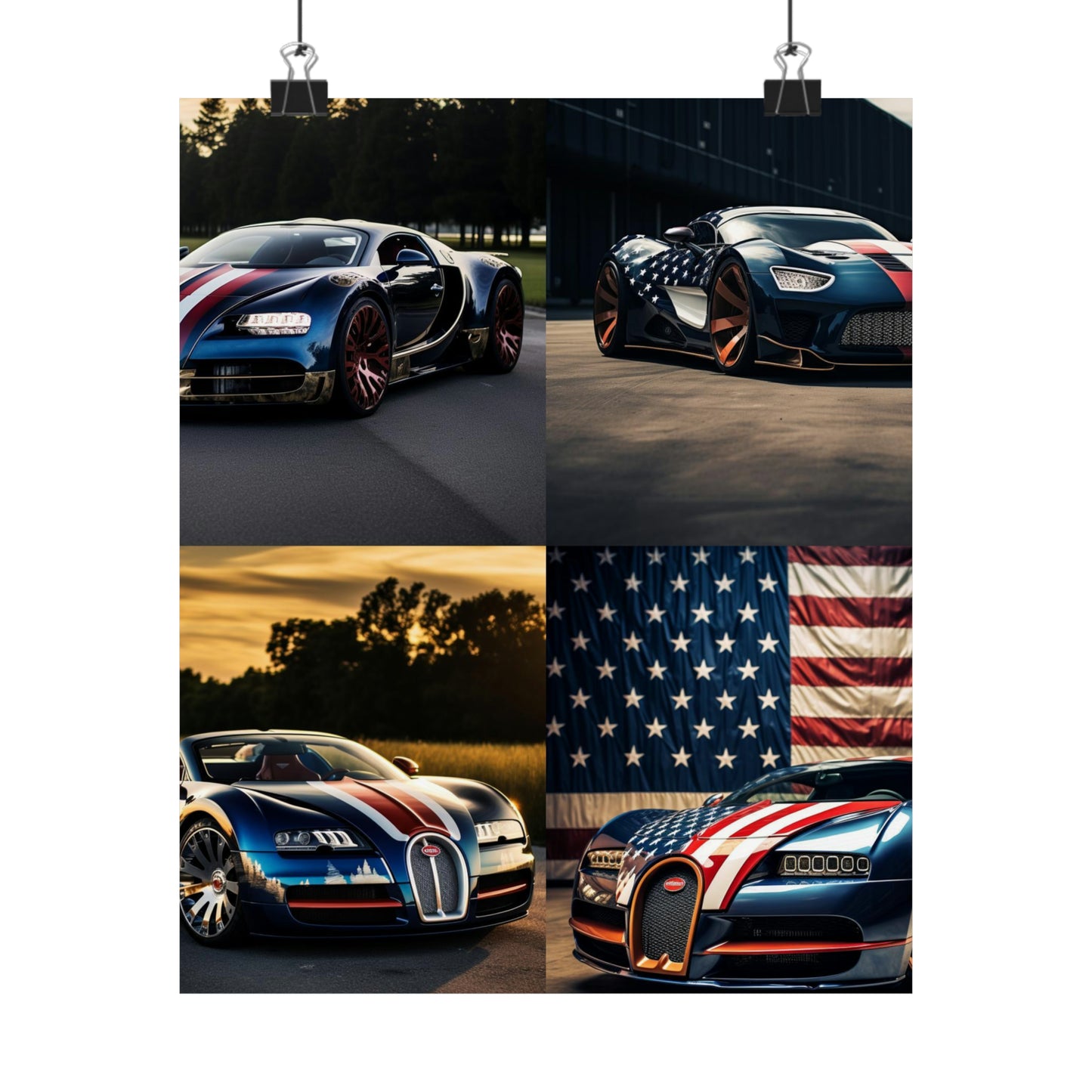 Premium Matte Vertical Posters Bugatti Flag American 5