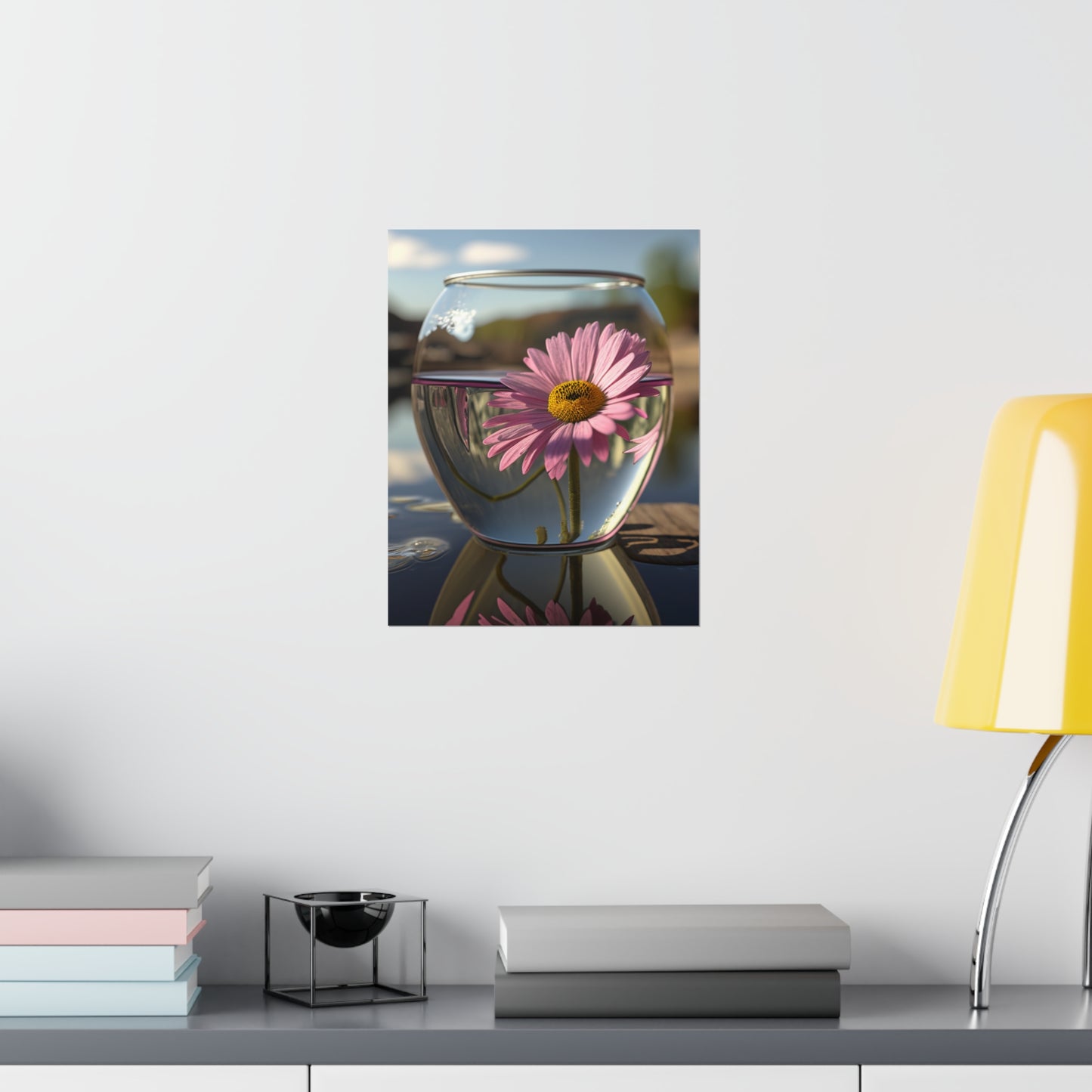 Premium Matte Vertical Posters Daisy in a vase 1