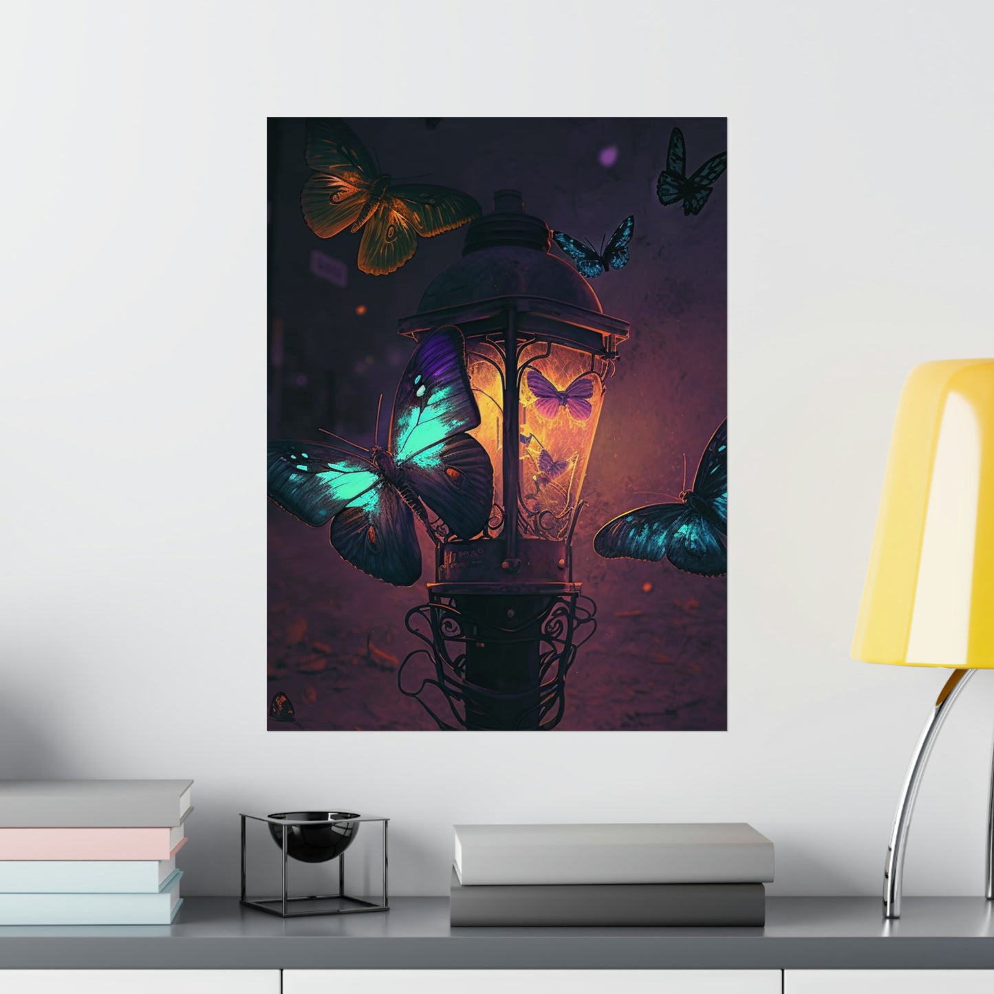 Premium Matte Vertical Posters Street Light Butterfly 4