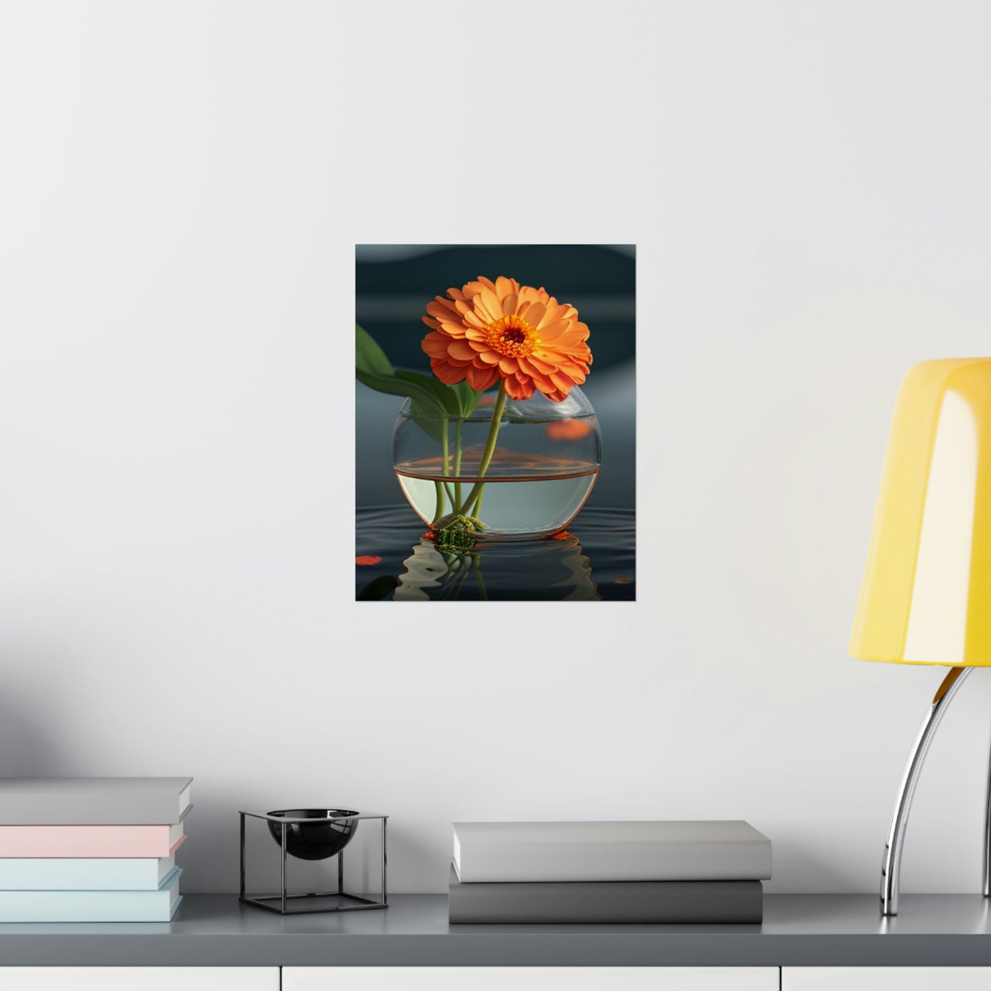 Premium Matte Vertical Posters Orange Zinnia 2