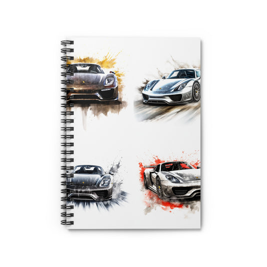 Spiral Notebook - Ruled Line 918 Spyder white background driving fast with water splashing 5