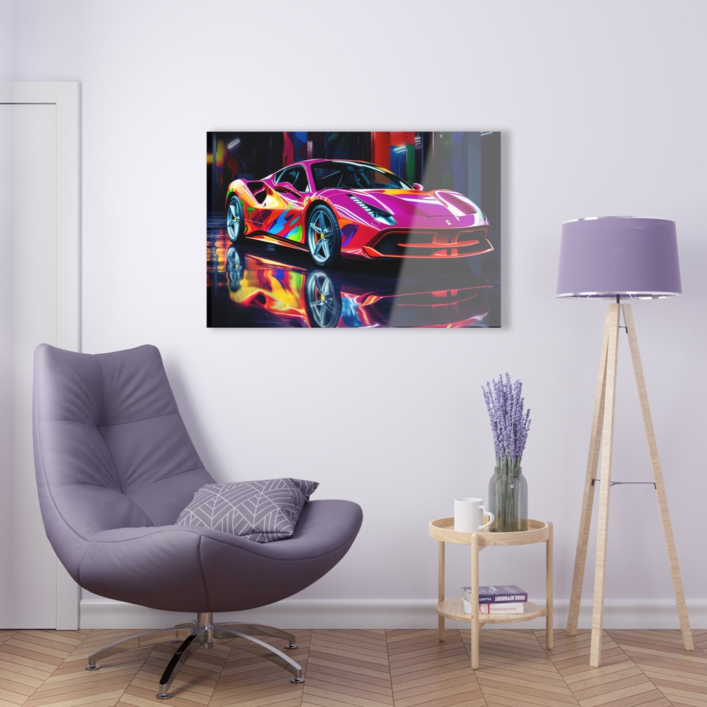 Acrylic Prints Pink Macro Ferrari 1