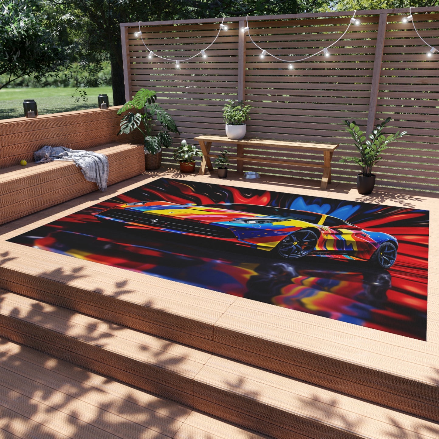 Outdoor Rug  Hyper Colorfull Ferrari 1