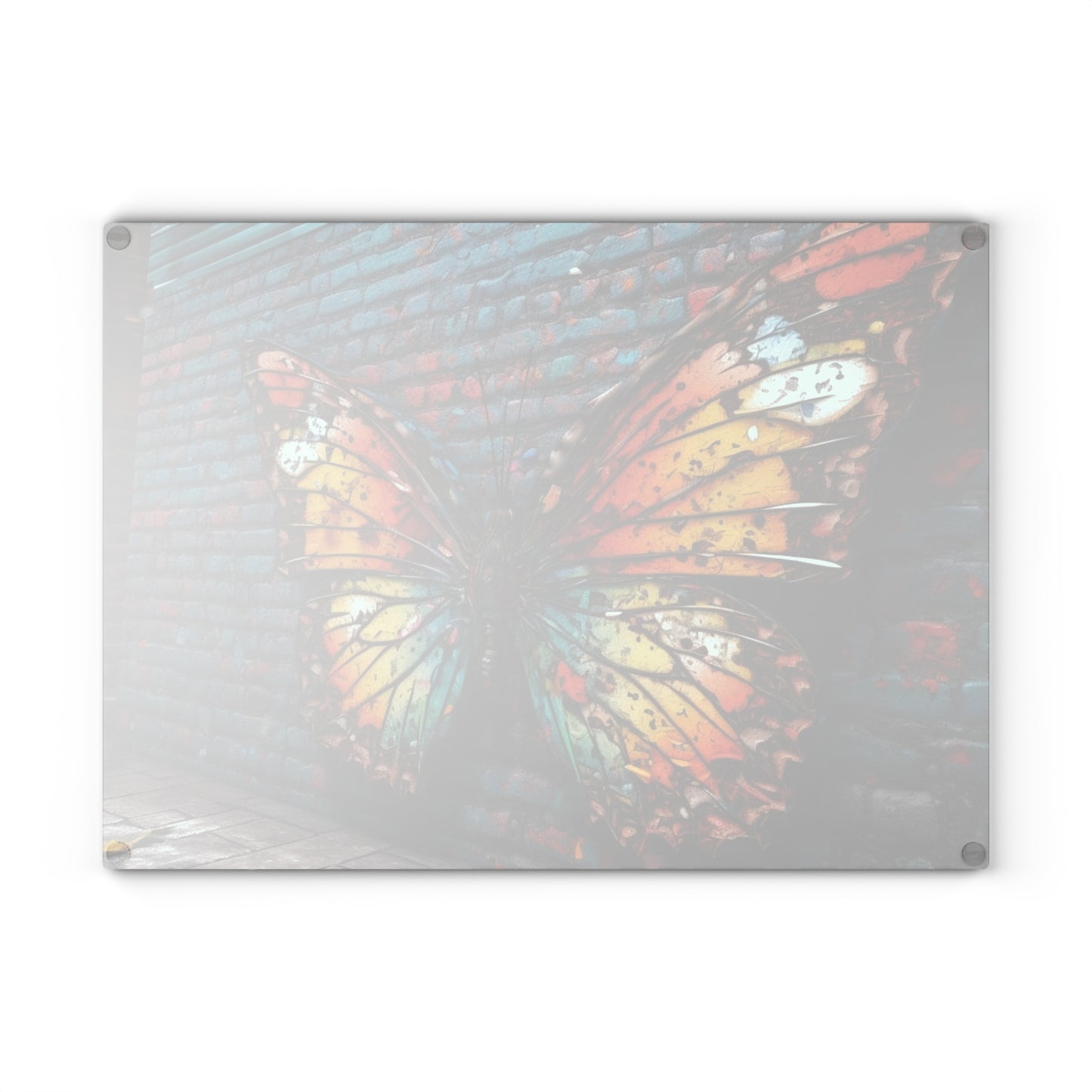 Glass Cutting Board Liquid Street Butterfly 2