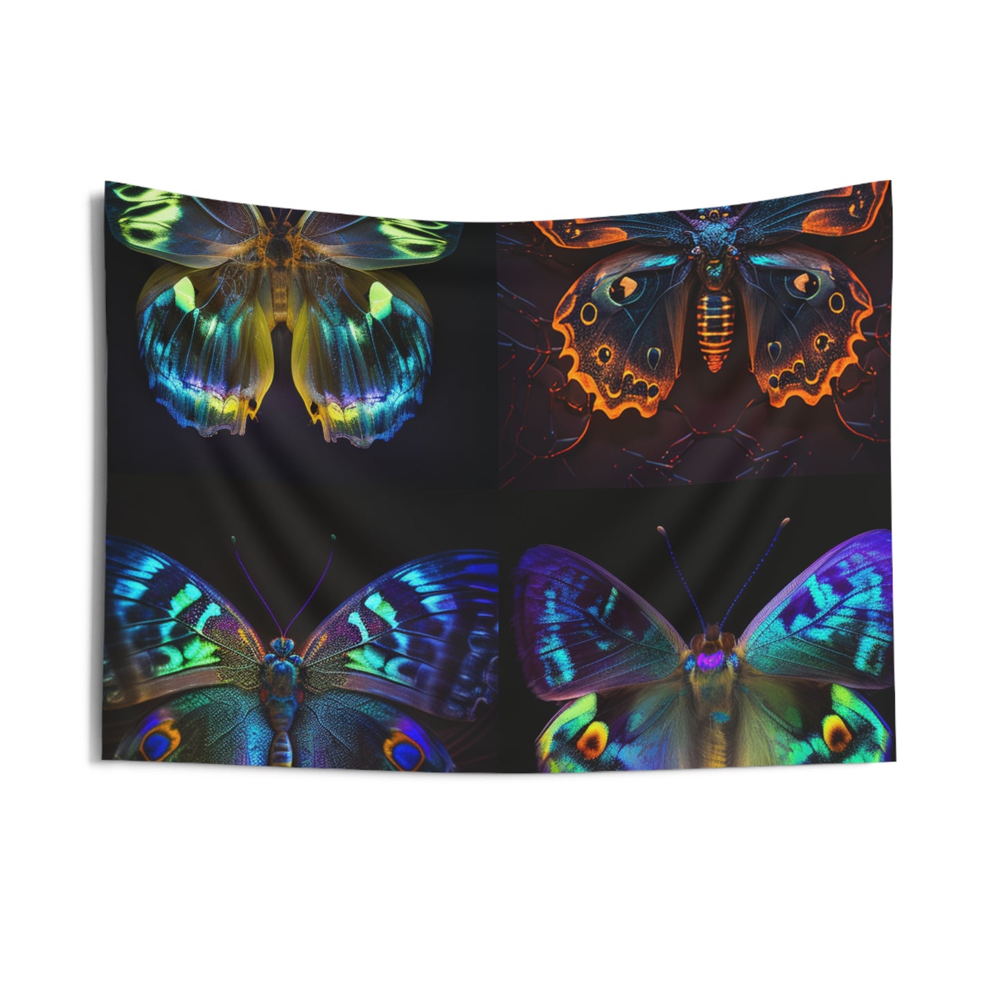 Indoor Wall Tapestries Neon Hue Butterfly 5