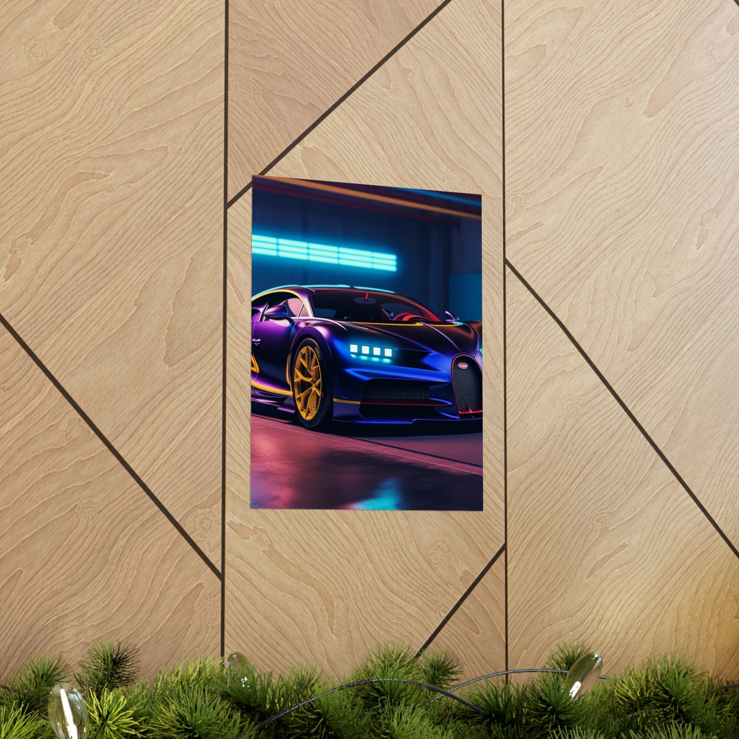 Premium Matte Vertical Posters Hyper Bugatti Neon Chiron 4