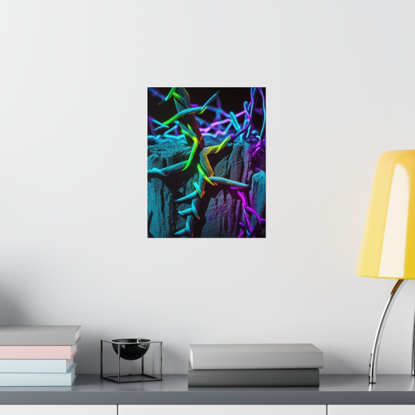 Premium Matte Vertical Posters Macro Neon Barbs 3