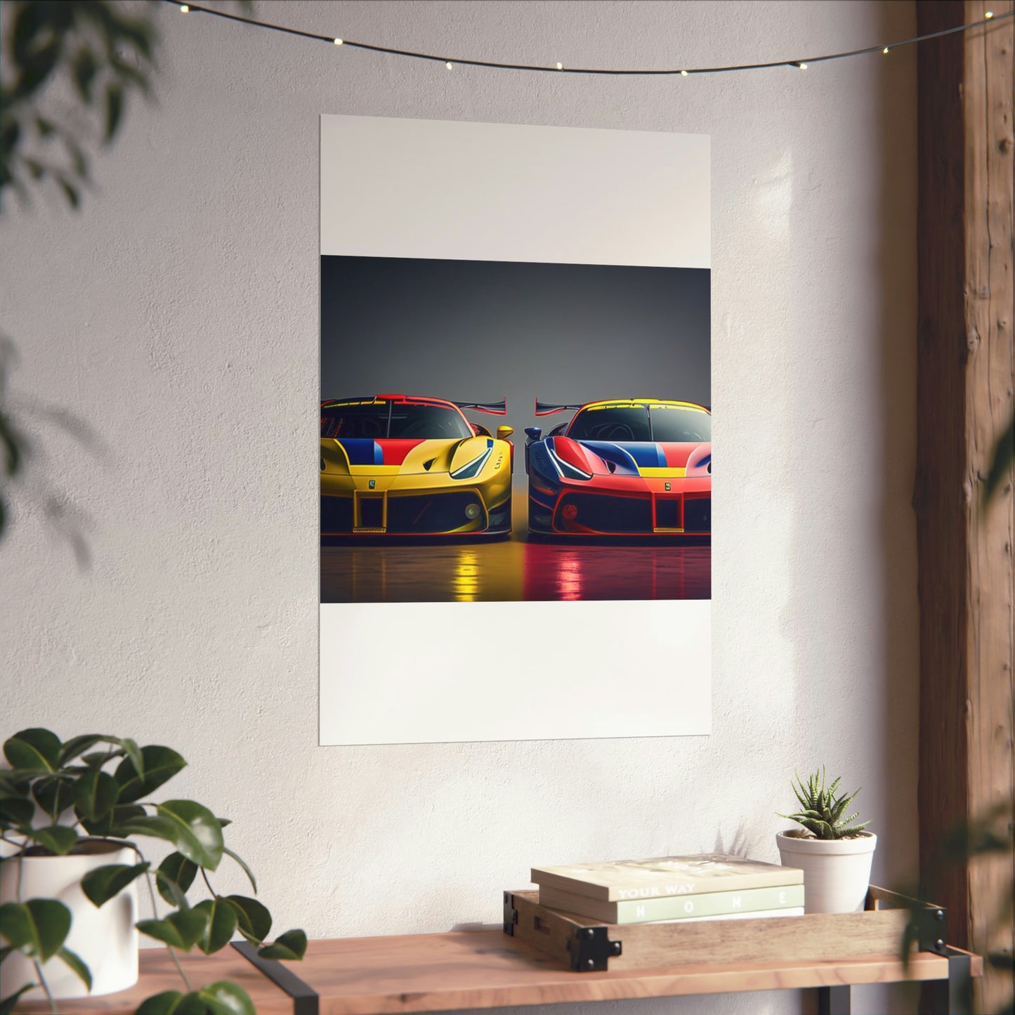 Premium Matte Vertical Posters Ferrari Red Blue 1