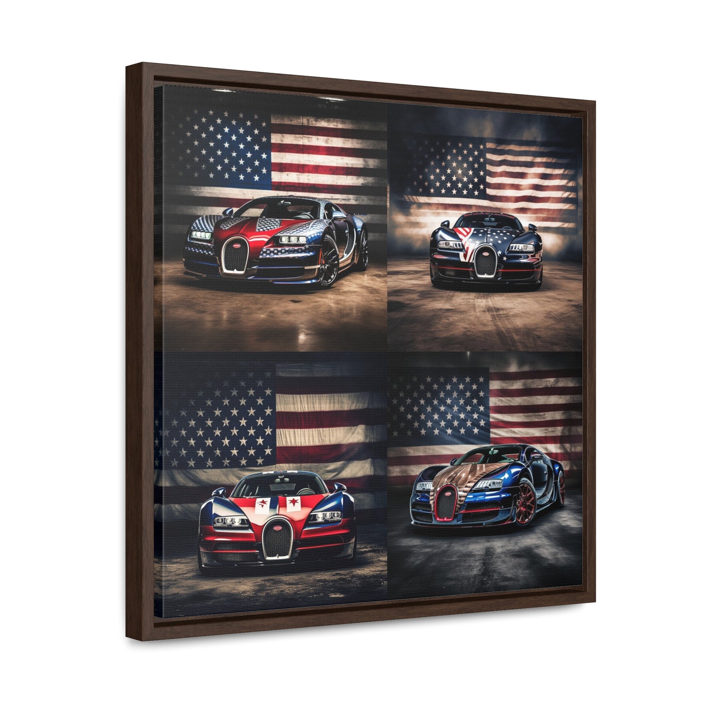 Gallery Canvas Wraps, Square Frame Bugatti American Flag 5