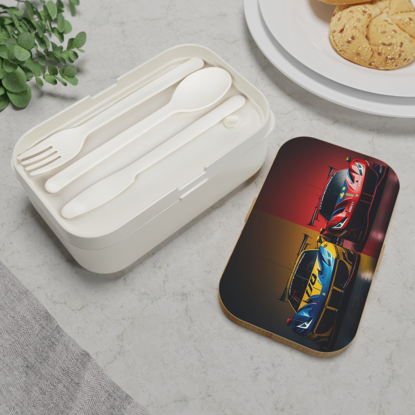 Bento Lunch Box Ferrari Red Blue 3