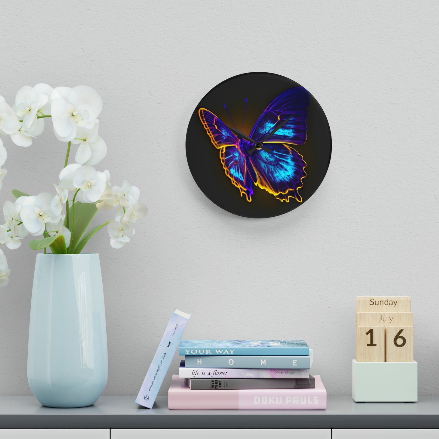 Acrylic Wall Clock Thermal Butterfly 4