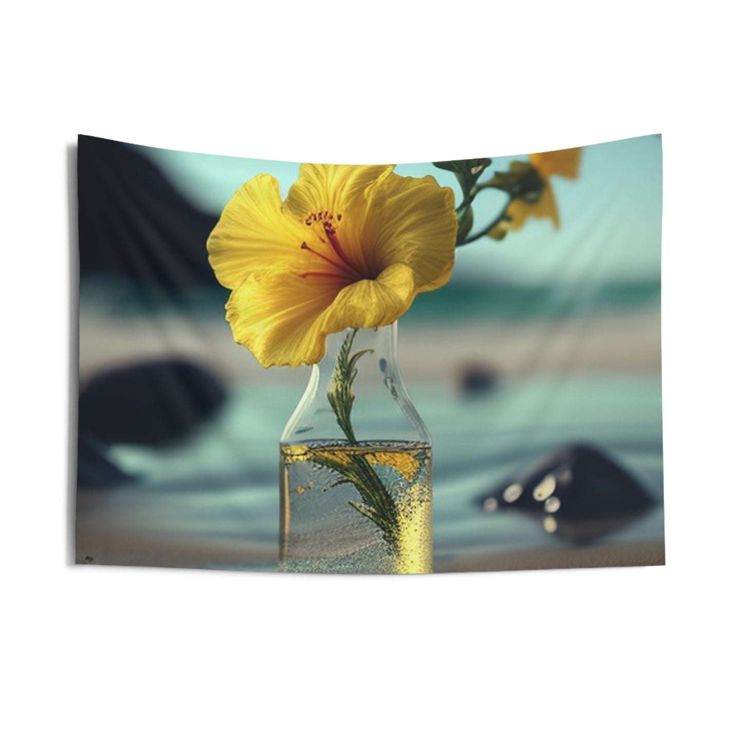 Indoor Wall Tapestries Yellow Hibiscus glass 3