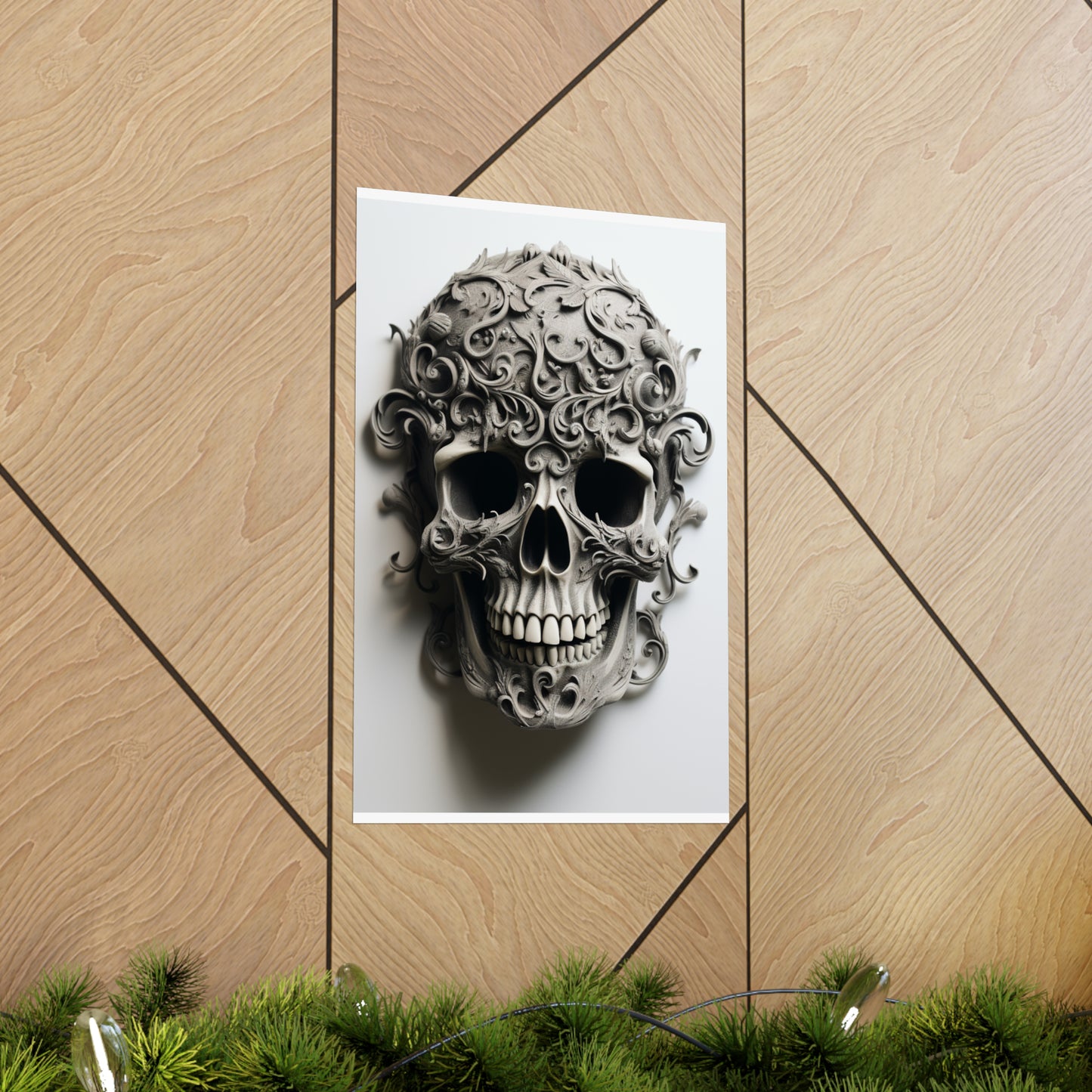 Premium Matte Vertical Posters Skull Treble Clef 2