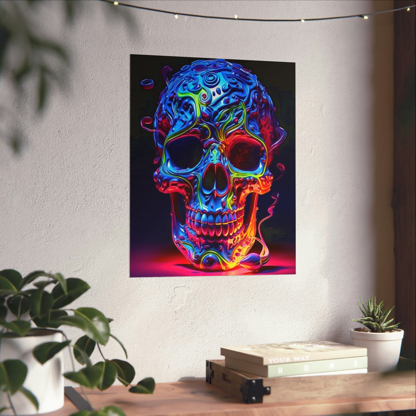 Premium Matte Vertical Posters Macro Skull Color 3
