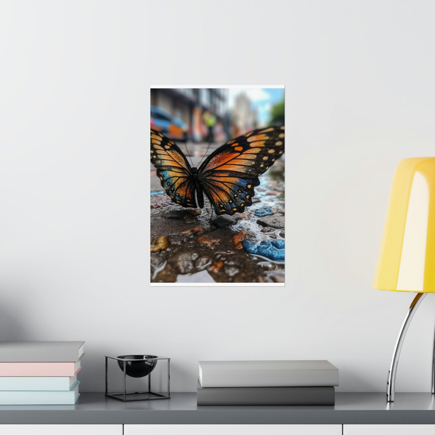 Premium Matte Vertical Posters Water Butterfly Street 4