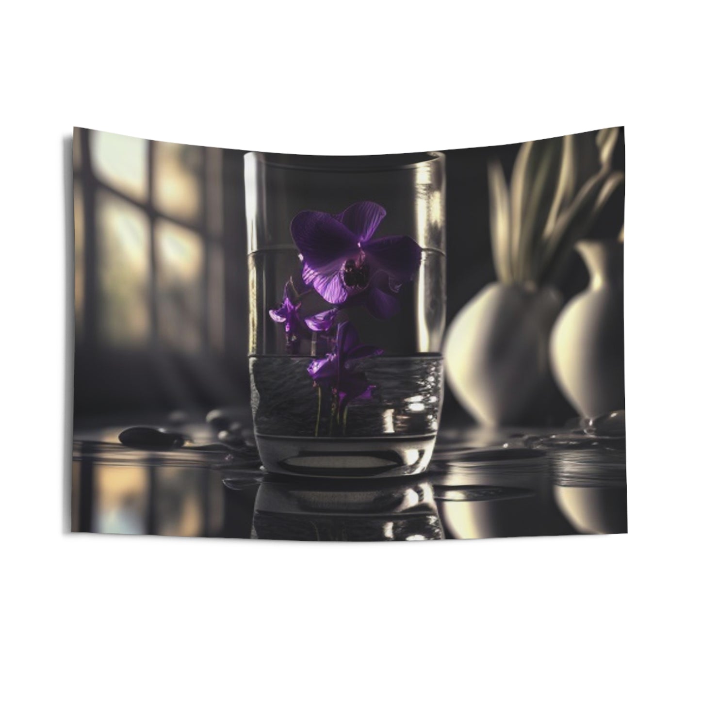 Indoor Wall Tapestries Purple Orchid Glass vase 4