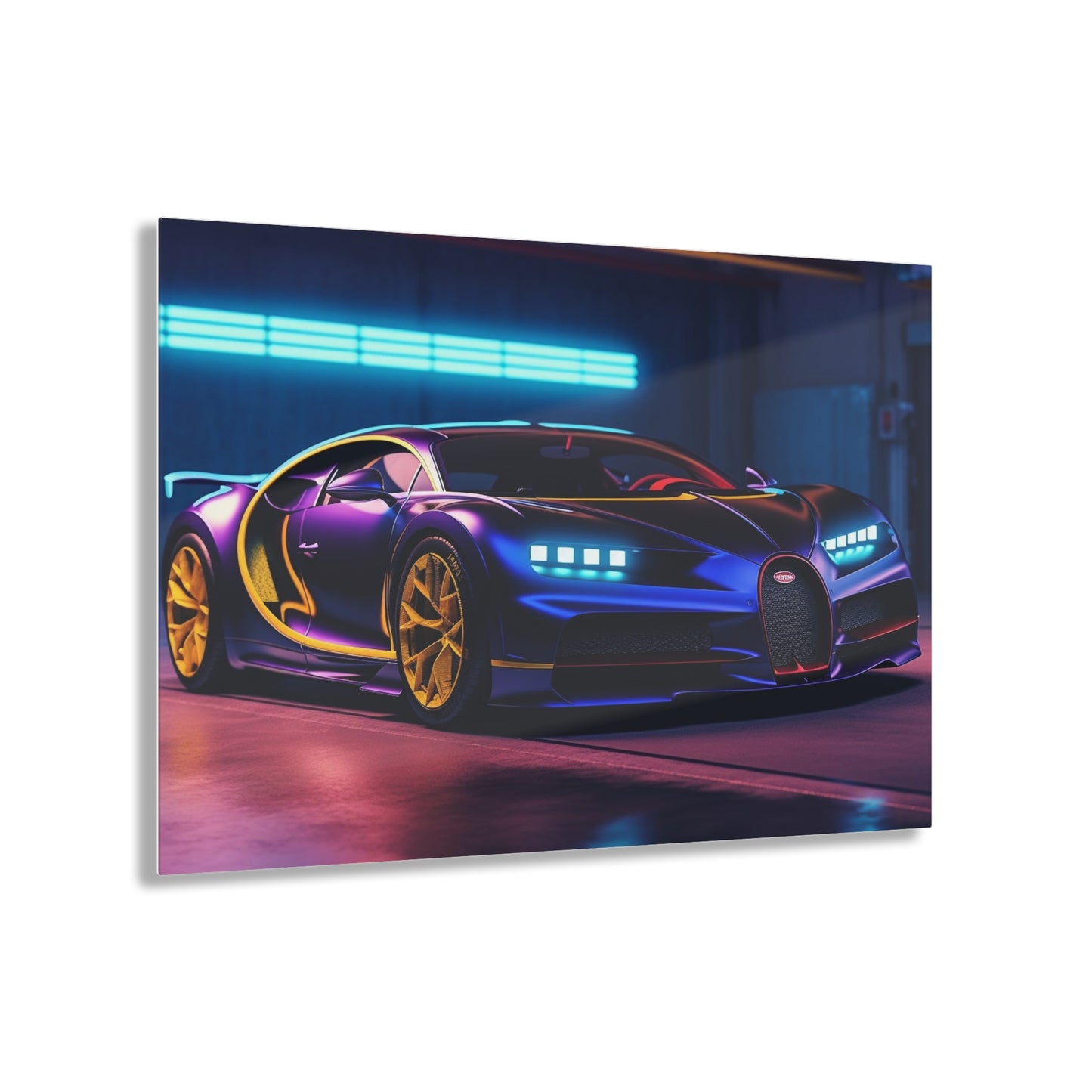 Acrylic Prints Hyper Bugatti Neon Chiron 4