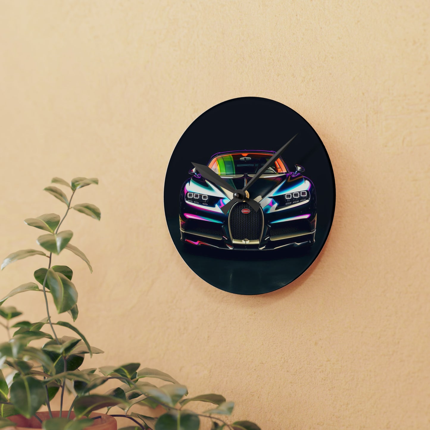 Acrylic Wall Clock Hyper Bugatti Chiron 4