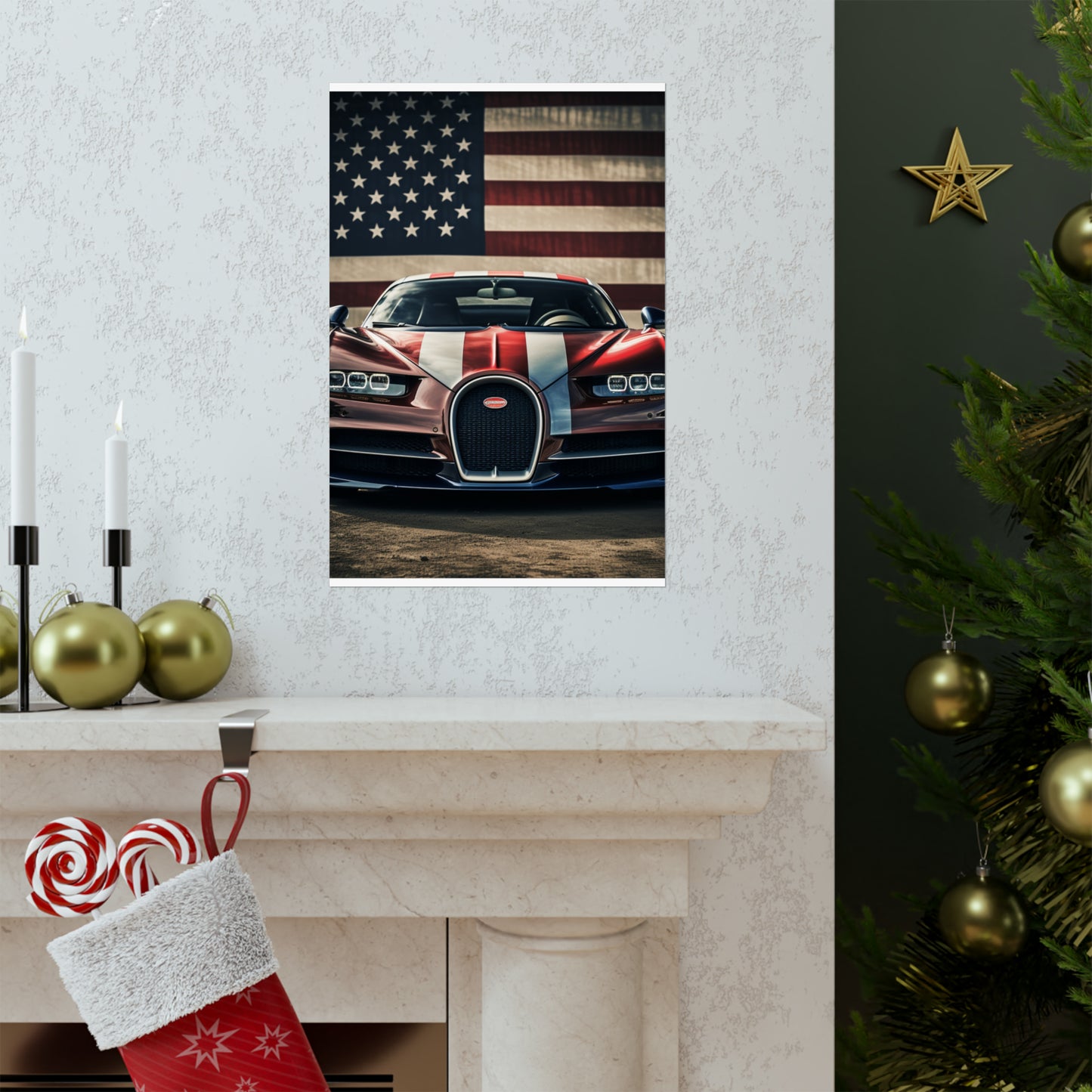 Premium Matte Vertical Posters Bugatti Flag 1