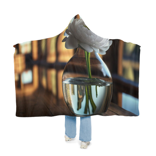 Snuggle Hooded Blanket White Peony glass vase 3