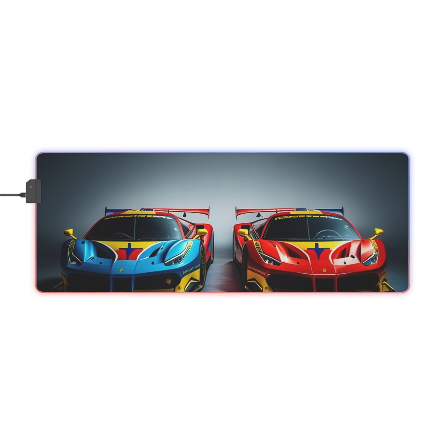 LED Gaming Mouse Pad Ferrari Red Blue 2