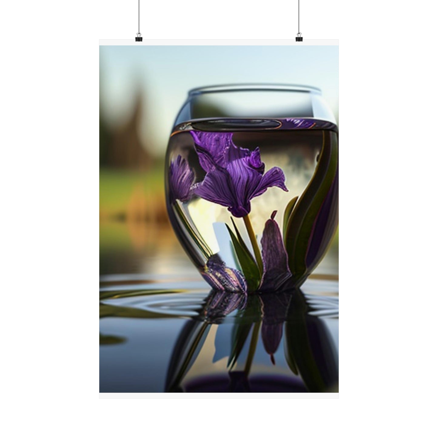 Premium Matte Vertical Posters Purple Iris in a vase 3