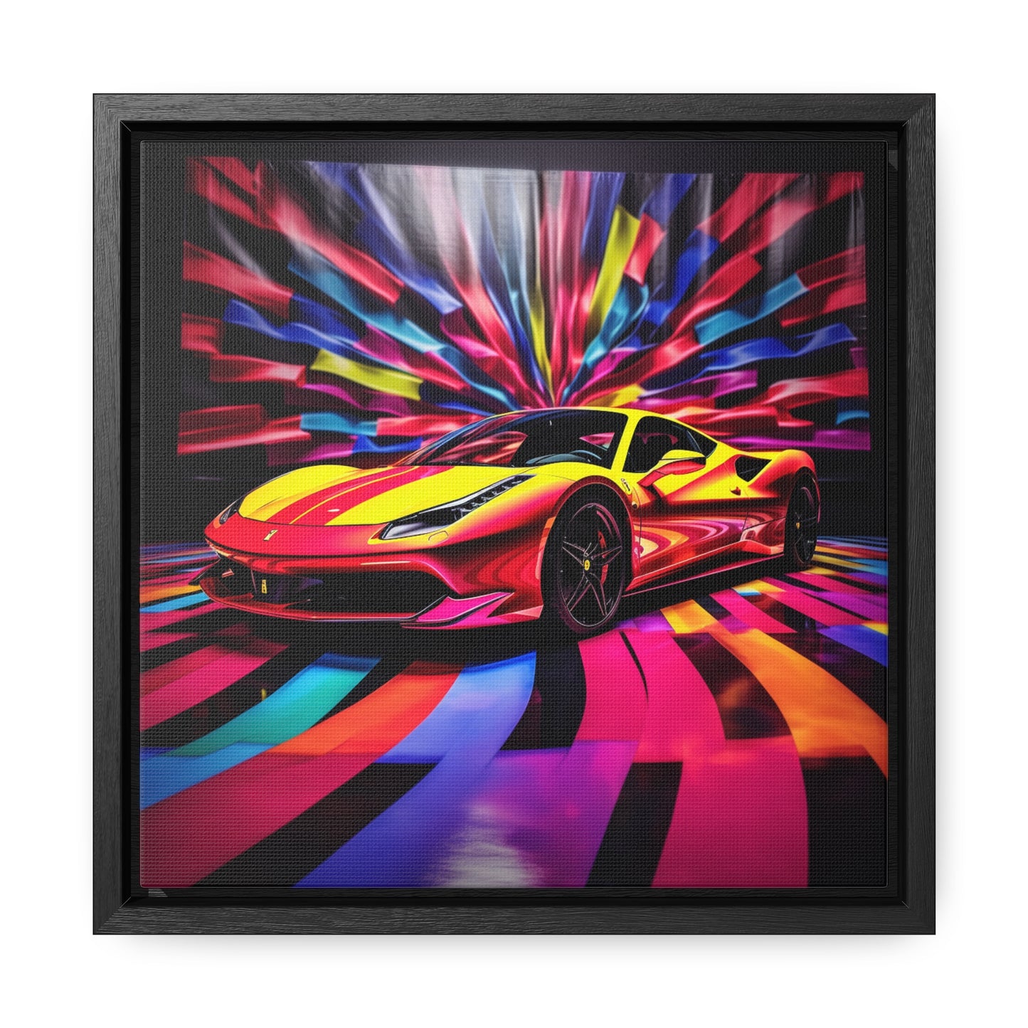 Gallery Canvas Wraps, Square Frame Macro Flag Ferrari 3