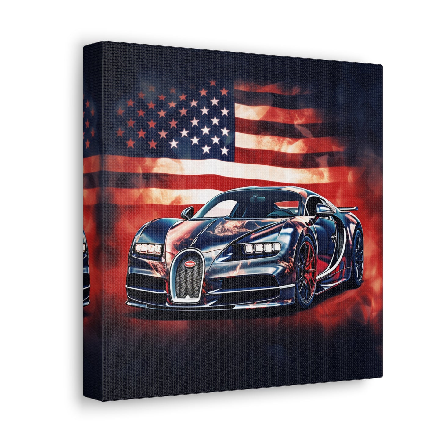 Canvas Gallery Wraps Abstract American Flag Background Bugatti 4