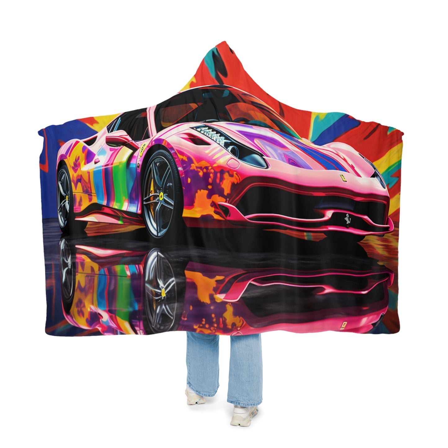 Snuggle Hooded Blanket Hyper Colorfull Ferrari 3