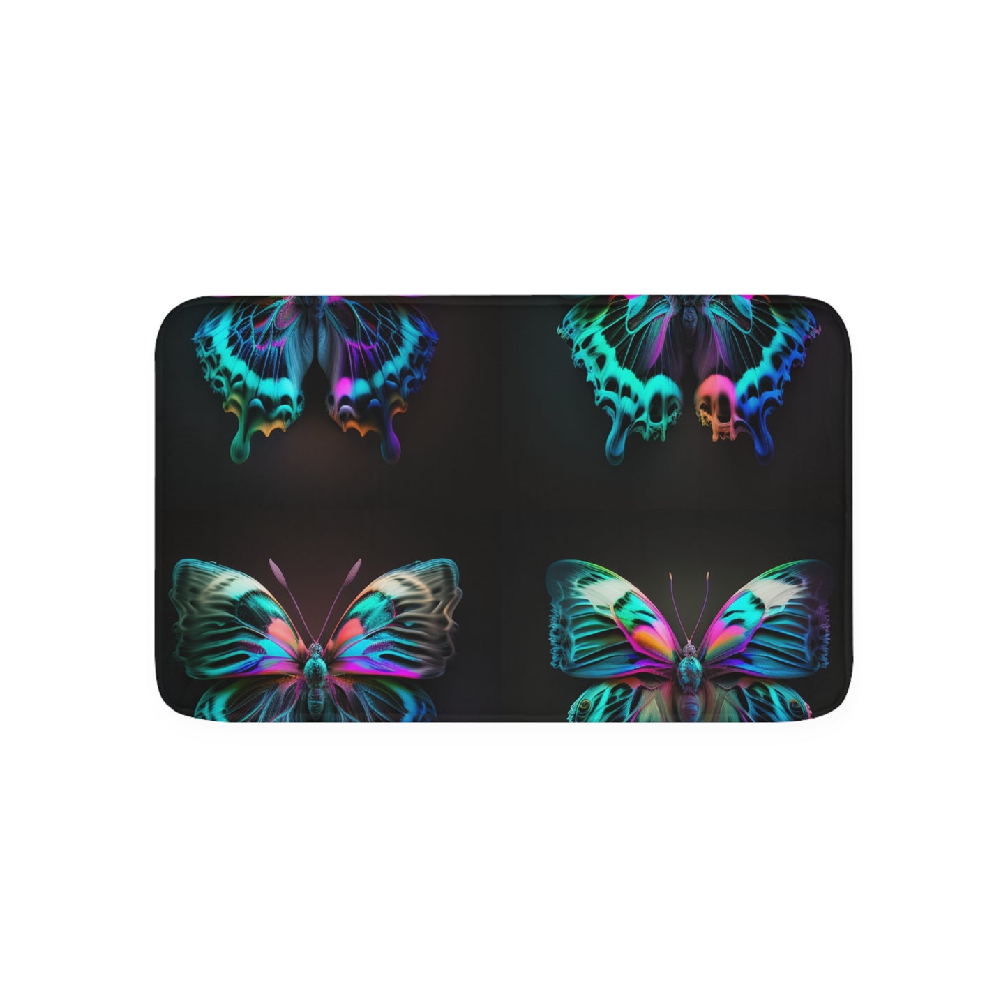 Memory Foam Bath Mat Neon Butterfly Fusion 5