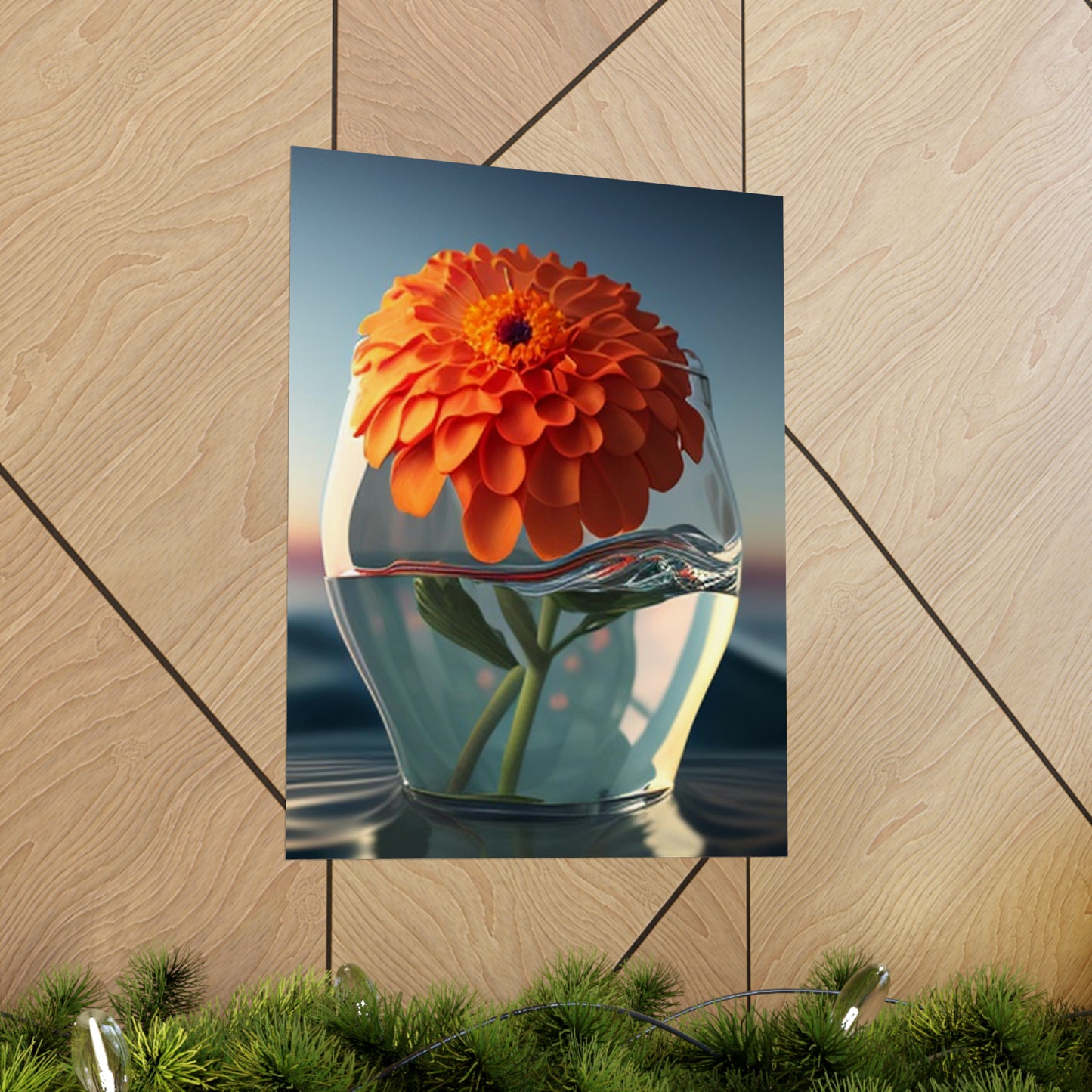 Premium Matte Vertical Posters Orange Zinnia 4