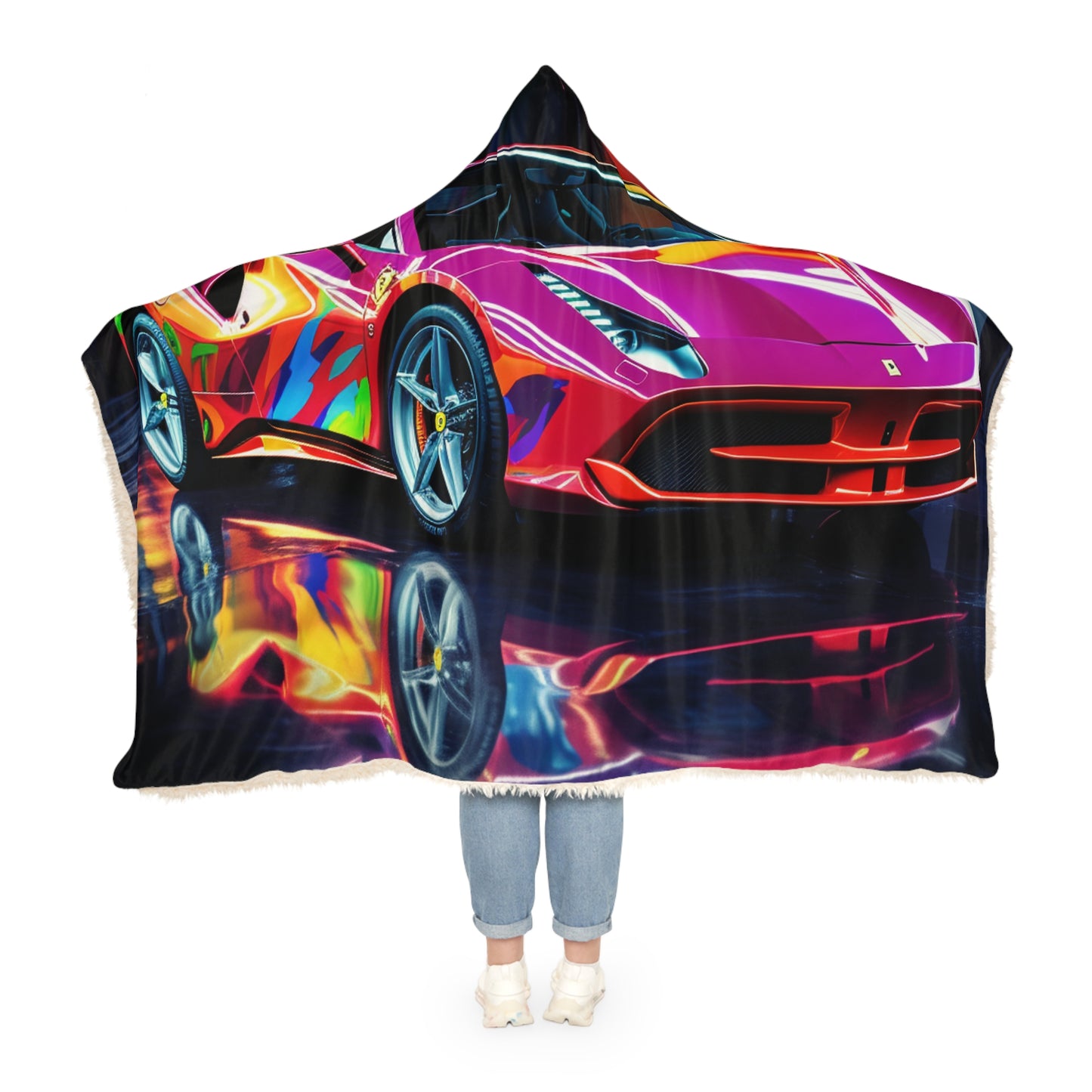 Snuggle Hooded Blanket Pink Macro Ferrari 1