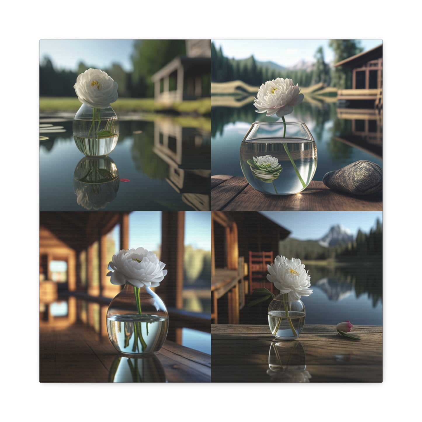 Canvas Gallery Wraps White Peony glass vase 5
