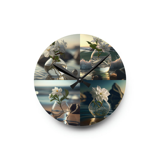 Acrylic Wall Clock Jasmine glass vase 5