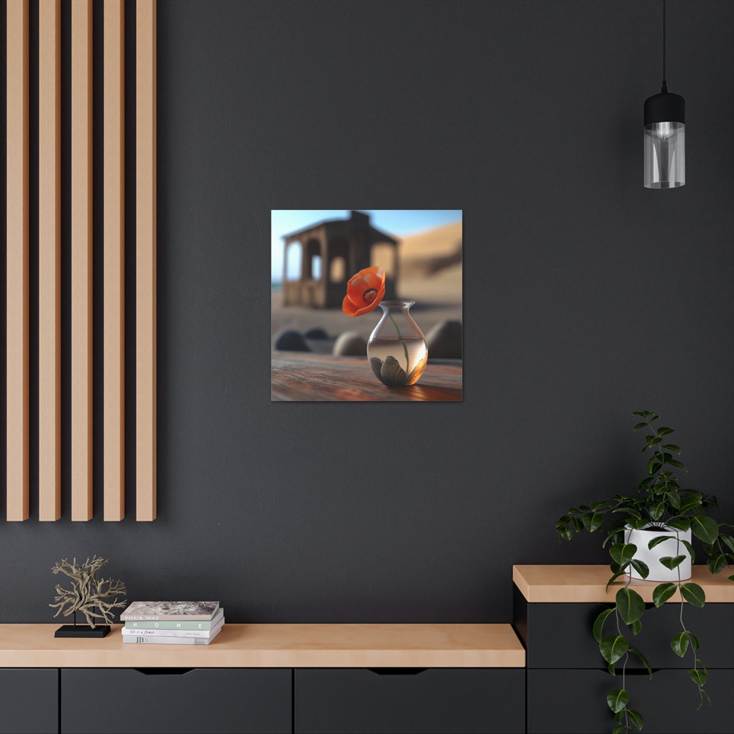 Canvas Gallery Wraps Poppy in a Glass Vase 1