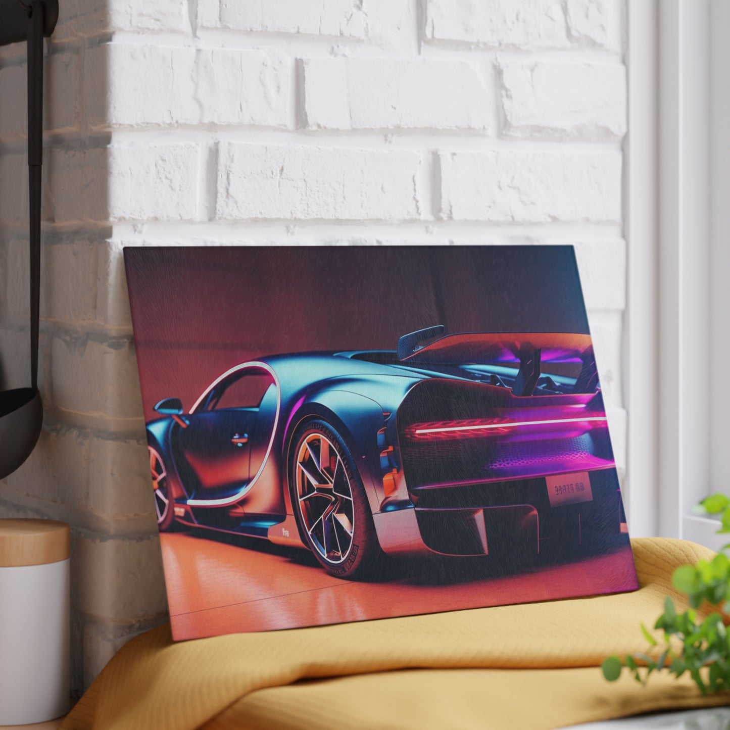 Glass Cutting Board Hyper Bugatti Neon Chiron 2