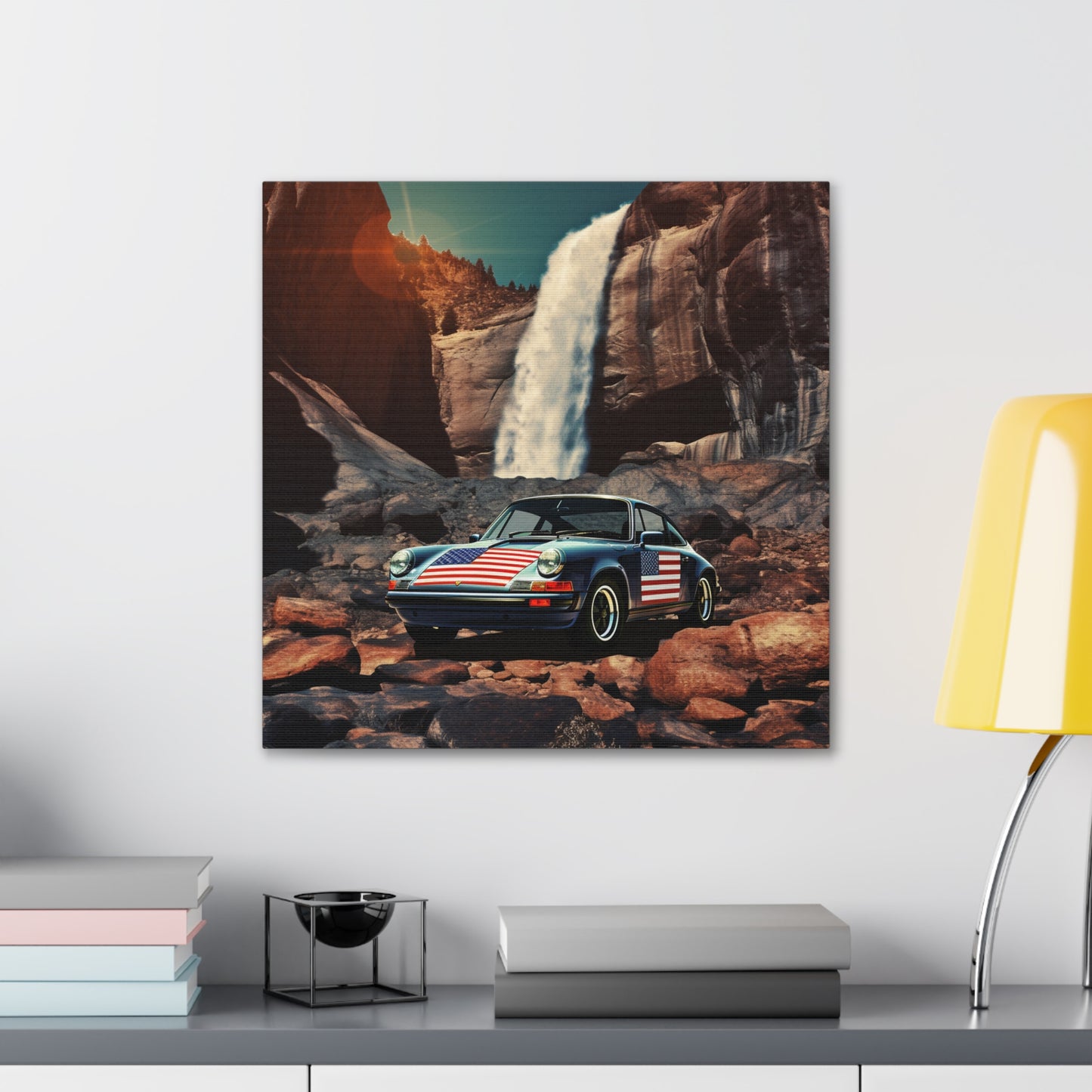 Canvas Gallery Wraps American Flag Porsche Abstract 2