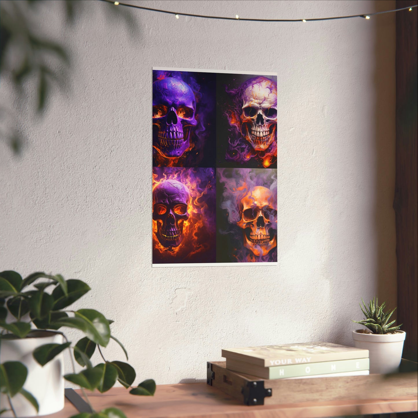 Premium Matte Vertical Posters Skull Flames 5