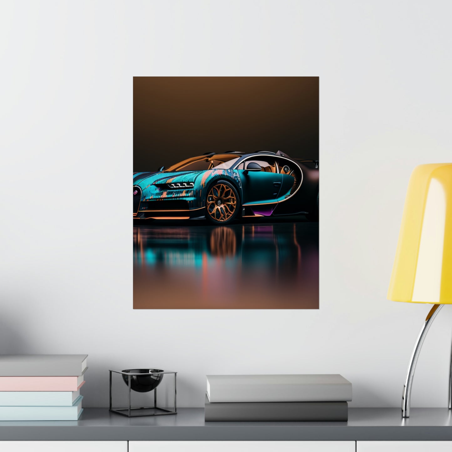 Premium Matte Vertical Posters Bugatti Blue 2