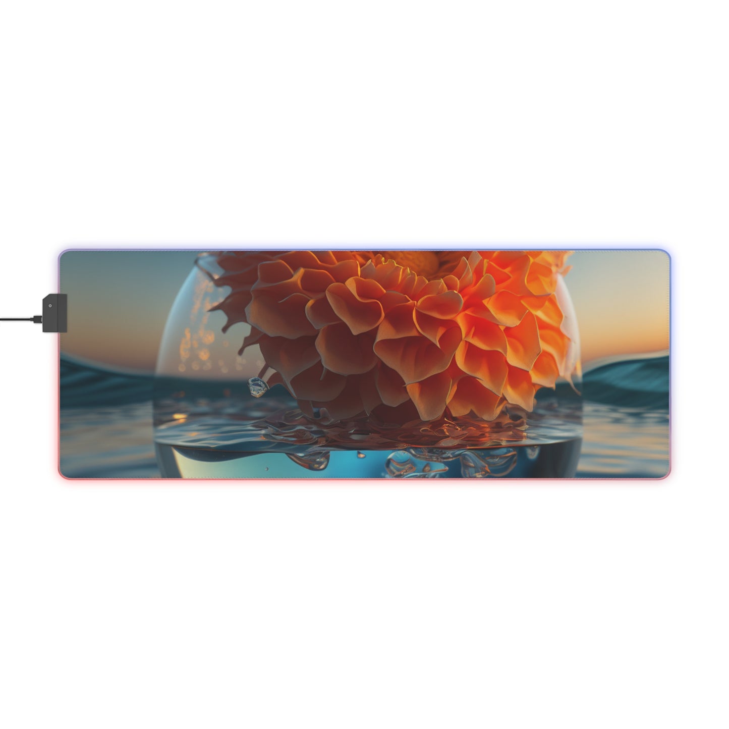 LED Gaming Mouse Pad Dahlia Orange 4