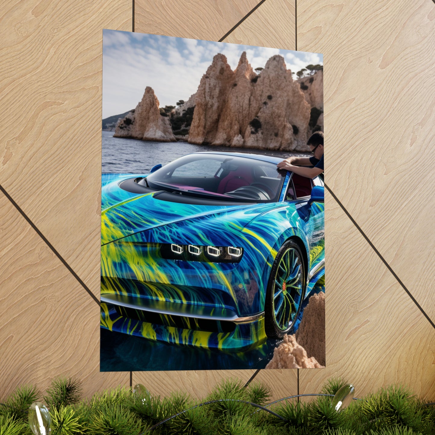 Premium Matte Vertical Posters Bugatti Water 1