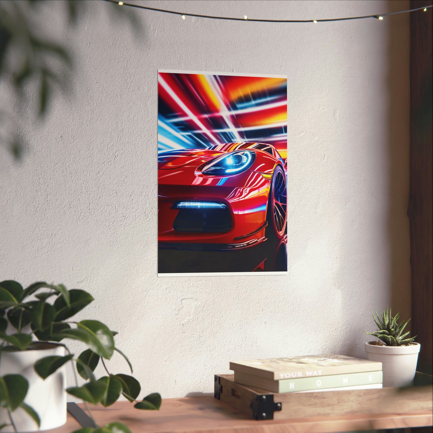 Premium Matte Vertical Posters Macro Flag Ferrari 1