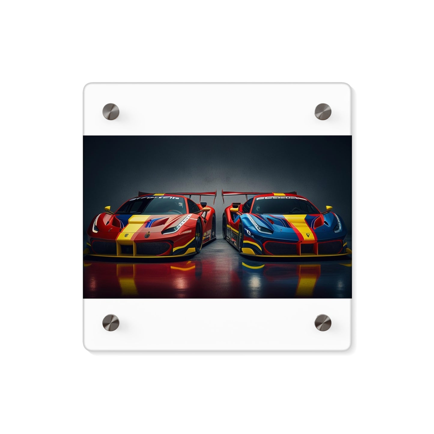 Acrylic Wall Art Panels Ferrari Red Blue 4