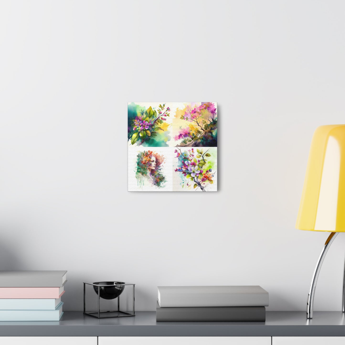 Canvas Gallery Wraps Mother Nature Bright Spring Colors Realistic Watercolor 5