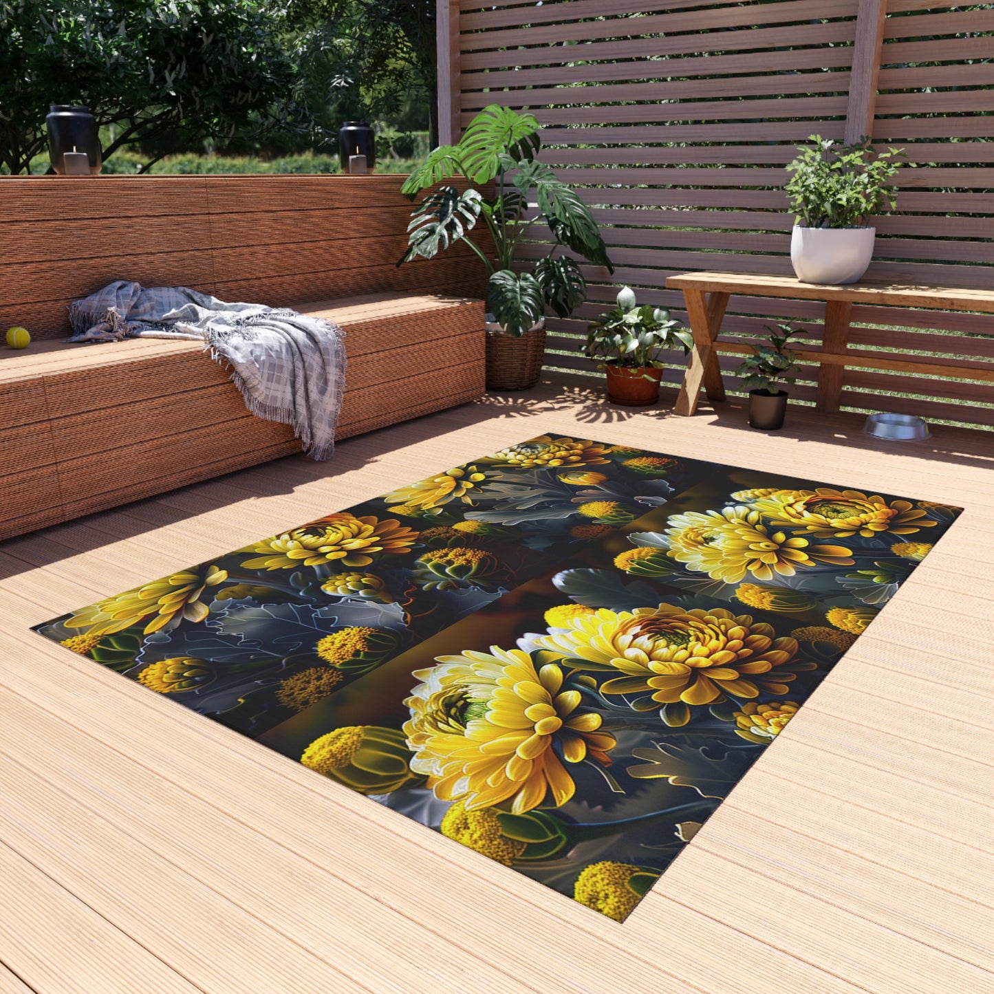 Outdoor Rug  Yellow Hermosas Flores Amarillas 5