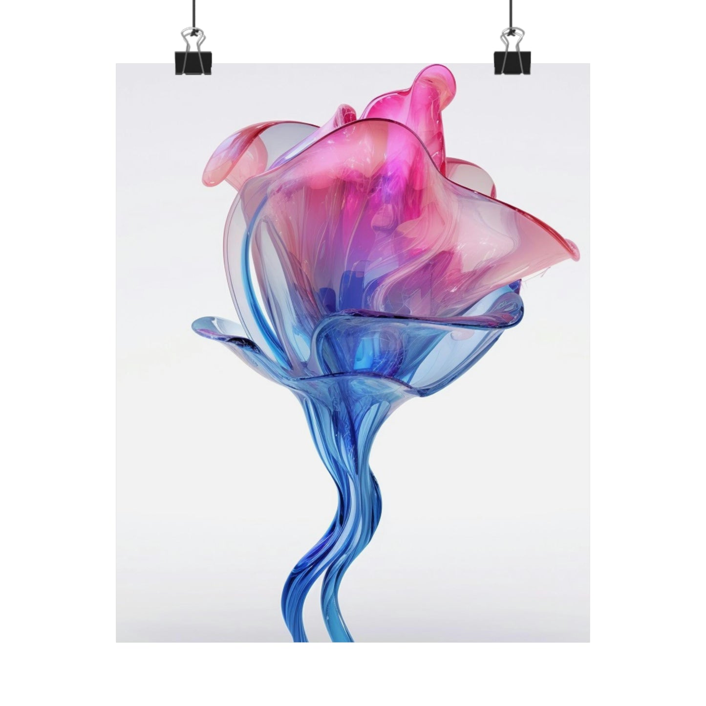 Premium Matte Vertical Posters Pink & Blue Tulip Rose 4