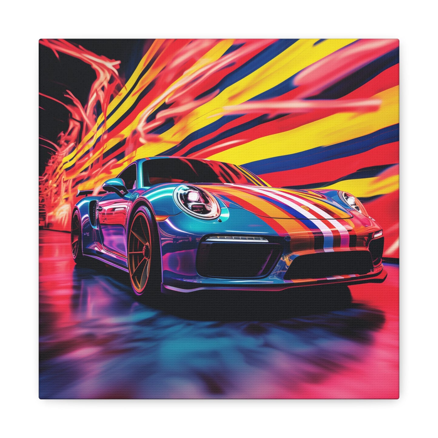 Canvas Gallery Wraps Macro American Flag Porsche 2